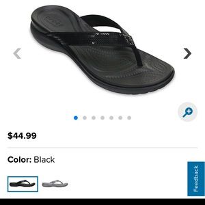 BN Women Capri V Sequin Flip Black Sandals W6